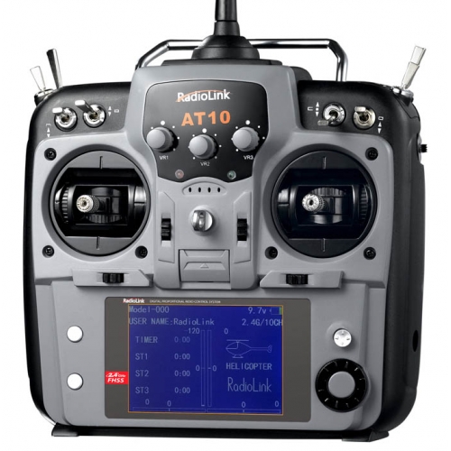 Radiolink AT10II 2.4G 12CH Transmitter Mode 2 +  R12DS Receiver + PRM-01 