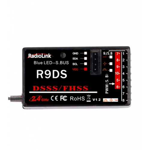 RadioLink R9DS 2.4G 10-Ch SBUS, PPM DSSS & FHSS Receiver 