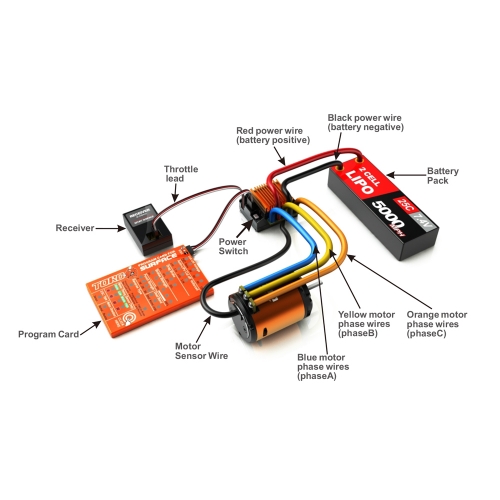 SkyRC Cheetah 1/10 60A 1600kV 21.5T Sensored Combo