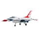 FMS EDF Jet 64mm F-16 Fighting Falcon PNP FMS146PBT - Thunderbird Blue