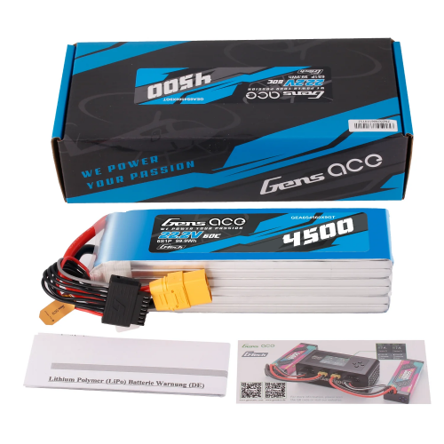 Gens Ace G-Tech LiPo 4500mAh 22.2V 60C 6S Xt90