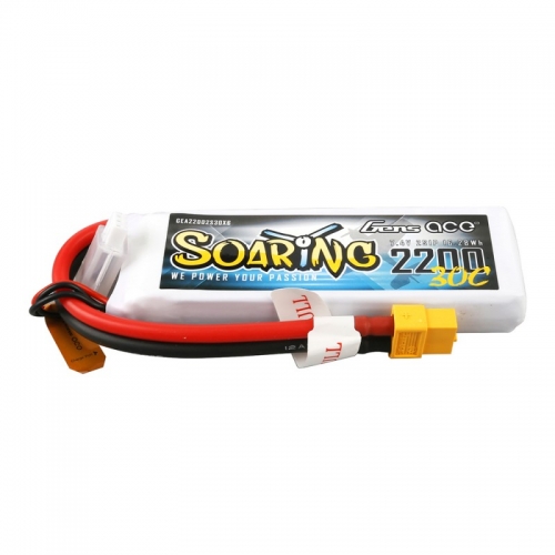 Gens ace Soaring 2200mAh 7.4V 30C 2S1P Lipo Battery Pack