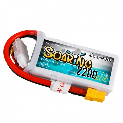 Gens ace Soaring Mini Battery Pack LiPo 11.1V 2200mAh 3S 20C