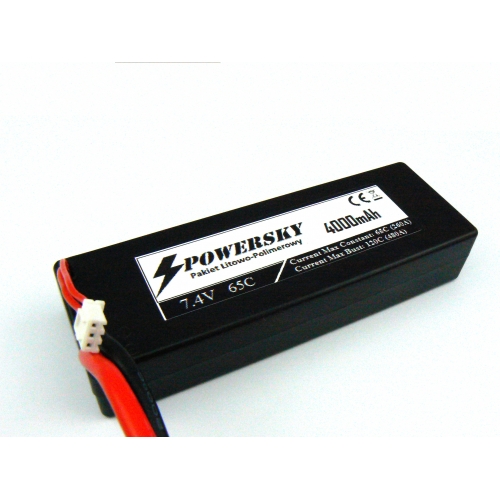 PowerSky LiPo 7.4V 4000mAh 2S 65C Hard Case