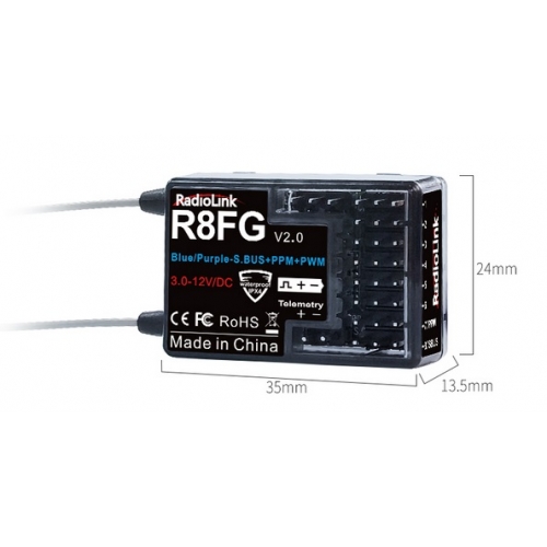 RadioLink R8FG 2.4G 8-ch receiver with gyro