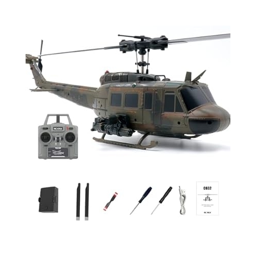 RC Era Helicopter C032 UH-1 Huey 2.4G 6CH witch 6CH Gyro Stabilized Aircraft With Altitude Hold Sacle 1:48 - RTF - Camouflage Weathered