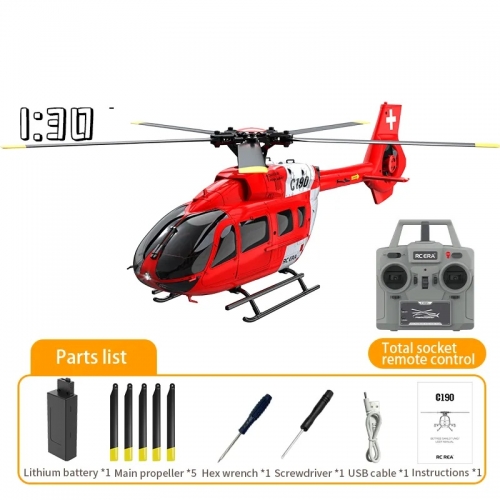 RC Era Helicopter C190 H145 1:30 2.4G 6CH with gyro - Red-white