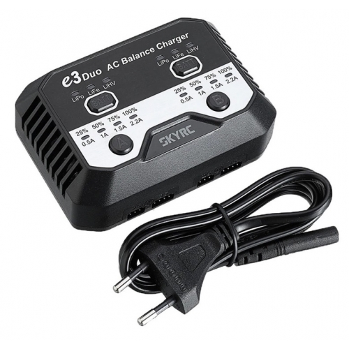 SkyRC E3 Duo AC Charger Dual-Channel 2x20W / 2,2A 2-3S LiPo LiFe LiHv