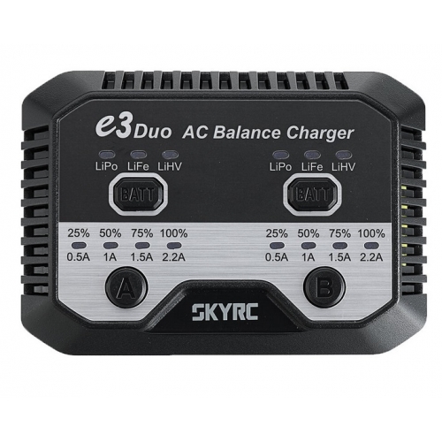 SkyRC E3 Duo AC Charger Dual-Channel 2x20W / 2,2A 2-3S LiPo LiFe LiHv