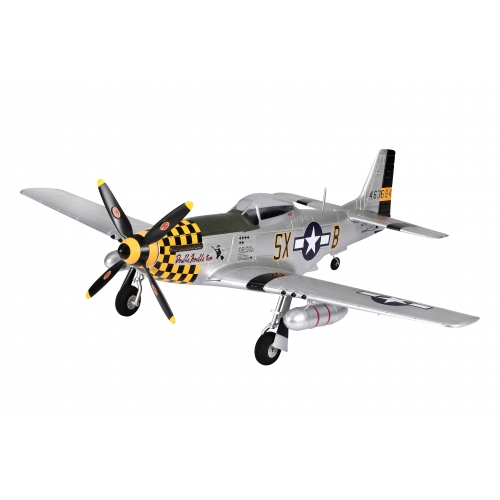 TOP RC Hobby Plane Mustang P-51D 750MM PNP - Yellow and silver plane - top017B