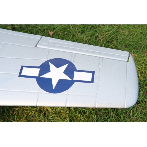 TOP RC Hobby Plane Mustang P-51D 750MM PNP - Yellow and silver plane - top017B