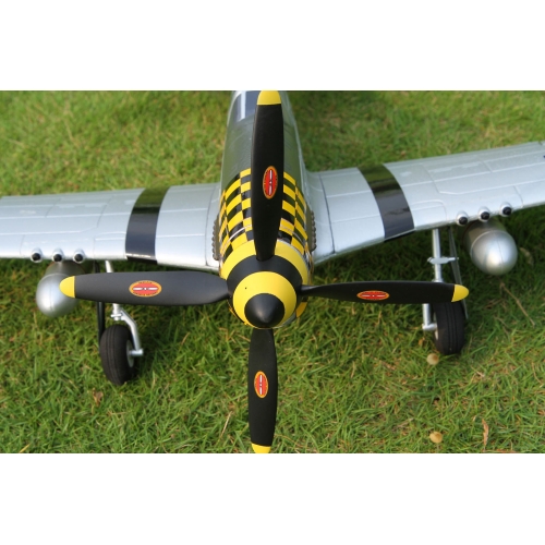 TOP RC Hobby Plane Mustang P-51D 750MM PNP - Yellow and silver plane - top017B