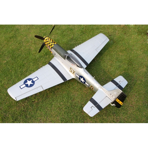 TOP RC Hobby Plane Mustang P-51D 750MM PNP - Yellow and silver plane - top017B