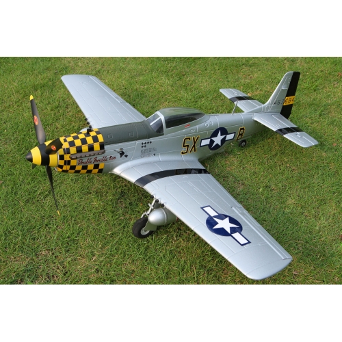 TOP RC Hobby Plane Mustang P-51D 750MM PNP - Yellow and silver plane - top017B