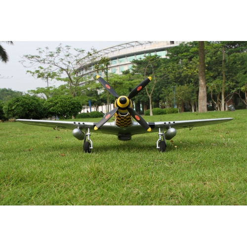 TOP RC Hobby Plane Mustang P-51D 750MM PNP - Yellow and silver plane - top017B