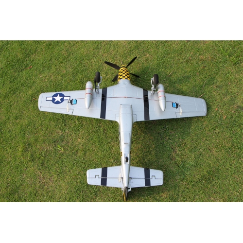 TOP RC Hobby Plane Mustang P-51D 750MM PNP - Yellow and silver plane - top017B