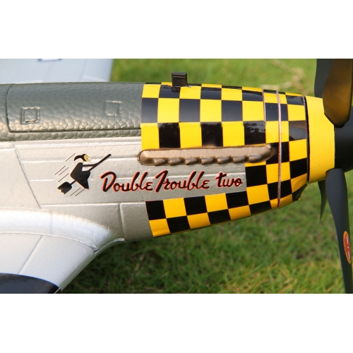 TOP RC Hobby Plane Mustang P-51D 750MM PNP - Yellow and silver plane - top017B