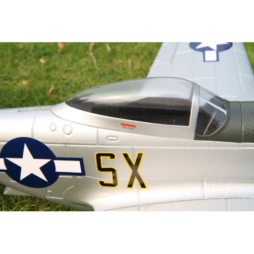 TOP RC Hobby Plane Mustang P-51D 750MM PNP - Yellow and silver plane - top017B