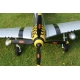 TOP RC Hobby Plane Mustang P-51D 750MM PNP - Yellow and silver plane - top017B