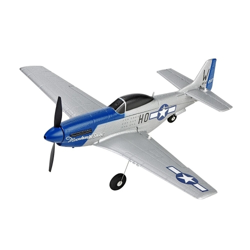 TOP RC Hobby Mini Mustang P51D with TOP-Gyro stabilization system Perfect for beginners 450MM RTF - blue silver - top097B01