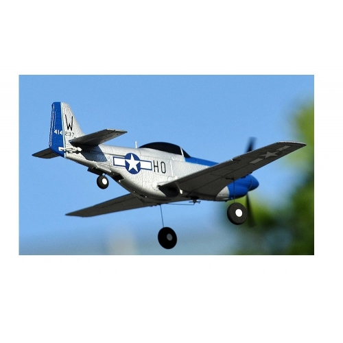 TOP RC Hobby Mini Mustang P51D with TOP-Gyro stabilization system Perfect for beginners 450MM RTF - blue silver - top097B01