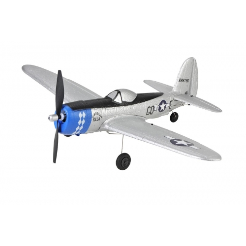 TOP RC Hobby Mini P47 with TOP-Gyro stabilization system Perfect for beginners 402MM RTF - Blue-silver - top104B01