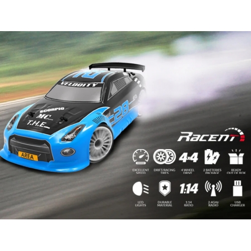 RACENT Drift Car 1/14 4WD 785-42 609KB2 - Brushed / Blue