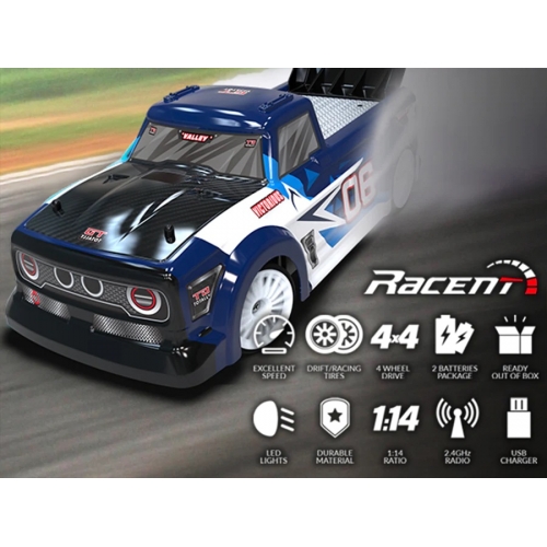 RACENT Drift Pickup Truck 4WD 1/14 753B2 - Brushed / Blue