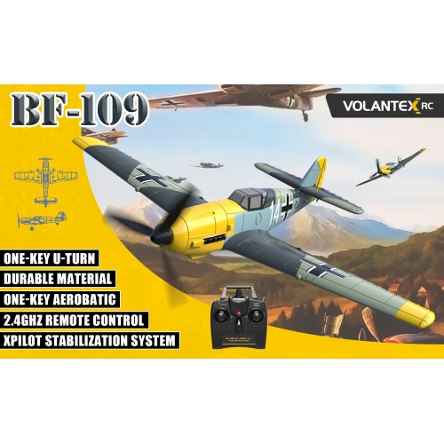 Volantex RC BF-109 with Xpilot One Key Aerobatic Stabilization System Perfect for Beginners 761-11 RTF