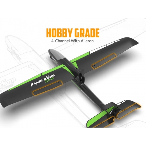 VolantexRC Ranger600 Stunt 4CH Remote Control Plane with Gyro 761-2SBRB2 RTF - Black