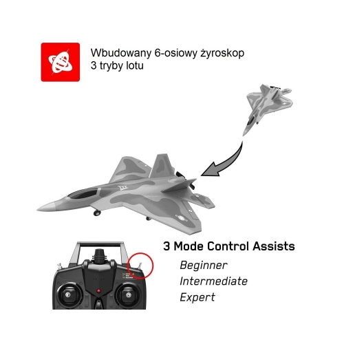 Volantex RC F22 Raptor with Xpilot Stabilizer System One Key Aerobatic Perfect for Beginners 761-7 RTF