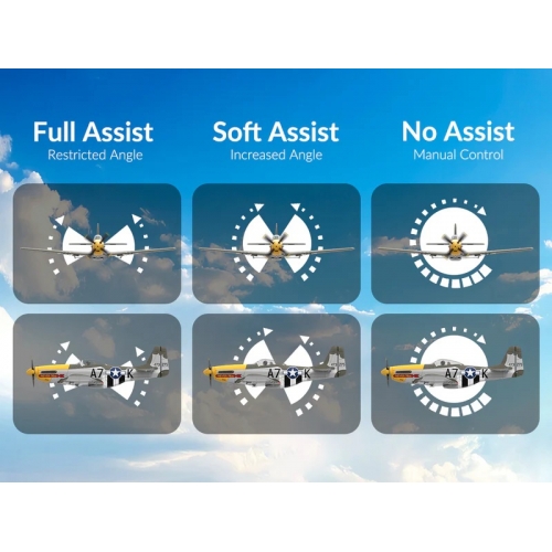 VOLANTEX RC 500MM Brushless Mustang P51 RC Warbird Airplane with Gyro Stabilizer 768-2GR RTF