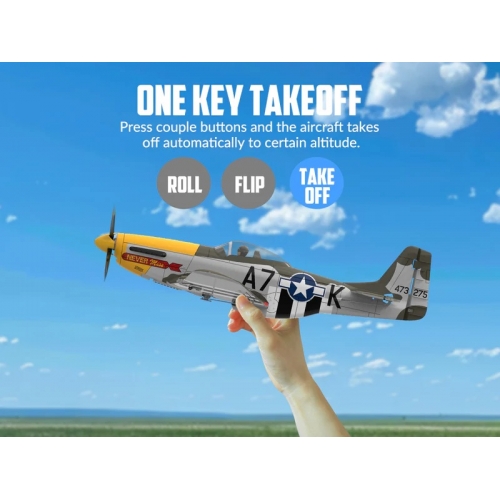 VOLANTEX RC 500MM Brushless Mustang P51 RC Warbird Airplane with Gyro Stabilizer 768-2GR RTF