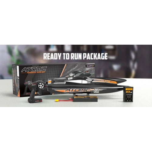 Volantex RC Atomic Brushless High Speed Racing RC Catamaran Boat 40mph Fast ABS Unibody Hull - 792-6R RTR  Black