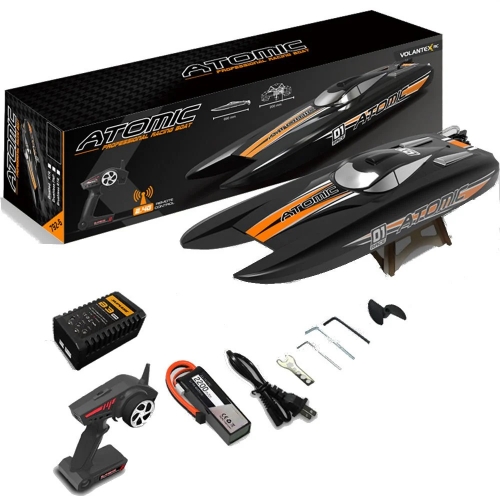 Volantex RC Atomic Brushless High Speed Racing RC Catamaran Boat 40mph Fast ABS Unibody Hull - 792-6R RTR  Black