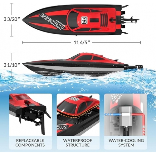 Volantex RC Vector Lumen motorboat with self-reversing system 795-6 RTR - brushed / red