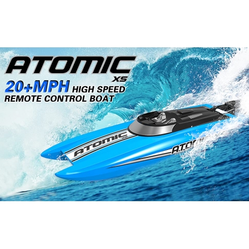 VOLANTEXRC AtomicXS Remote Control Boat for Kids Play in Pool Easy Running 795-5 RTR - Brushed / Blue