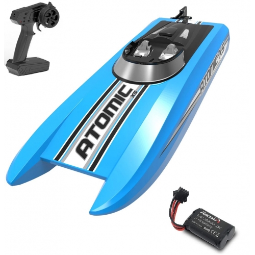 VOLANTEXRC AtomicXS Remote Control Boat for Kids Play in Pool Easy Running 795-5 RTR - Brushed / Blue