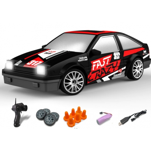 RACENT Drift Master Car 1/24 4WD SC24A07 926BRB2 - Brushed / Black