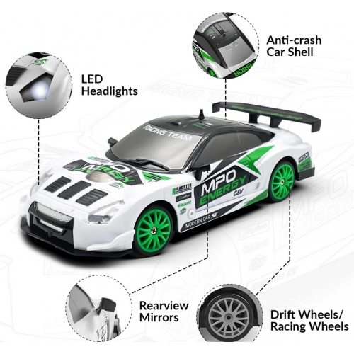 RACENT Drift King Car 1/24 4WD SC24A11 926WB2 - Brushed / White